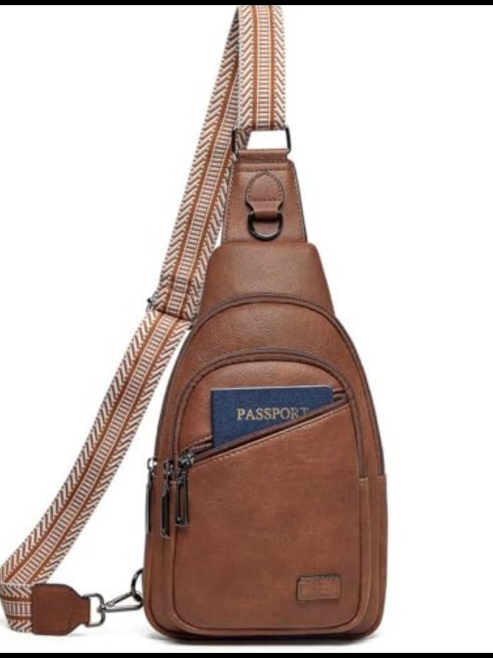 Women's PU Leather Sling Bag Crossbody Fanny Pack Purse Small Backpack